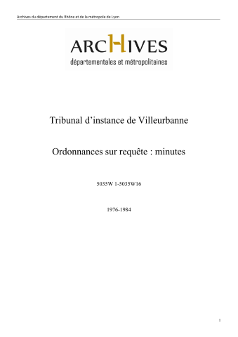 Ordonnances sur requête : minutes.