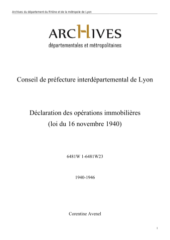 Application de la loi du 16 novembre 1940.
