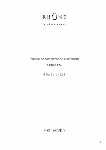 Tribunal de commerce de Villefranche-sur-Saône.