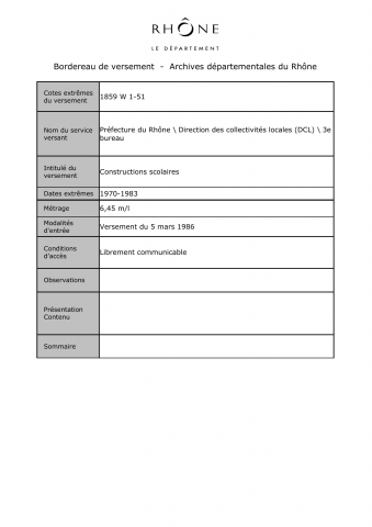 Constructions scolaires.