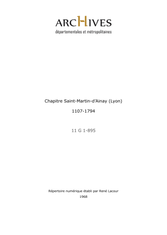 Chapitre Saint-Martin-d'Ainay de Lyon.