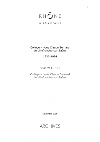 Administration et vie scolaire.