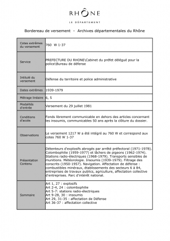 Défense du territoire et police administrative.