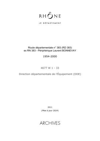 Route départementale n° 383 (RD 383) ex RN 383 - Périphérique Laurent Bonnevay.