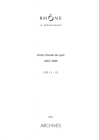 139J - Union chorale de Lyon