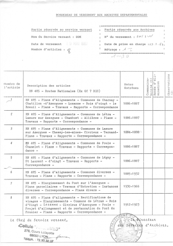 Route nationale n° 485.