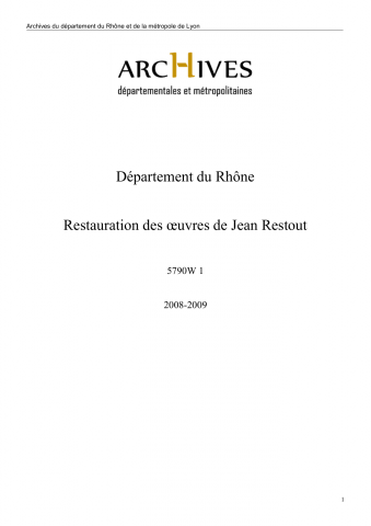 5790W - Département du Rhône - Restauration des œuvres de Jean Restout