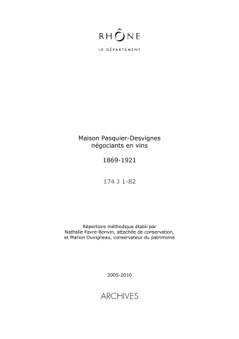 Entreprise Pasquier-Desvignes, négociants en vins (Saint-Lager).