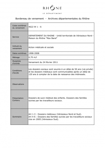 Action médicale et sociale.