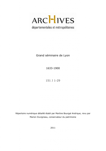 151J - Grand Séminaire de Lyon