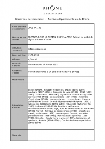 Affaires réservées.