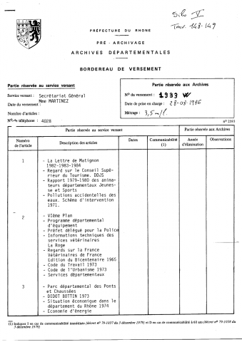 Administration générale.