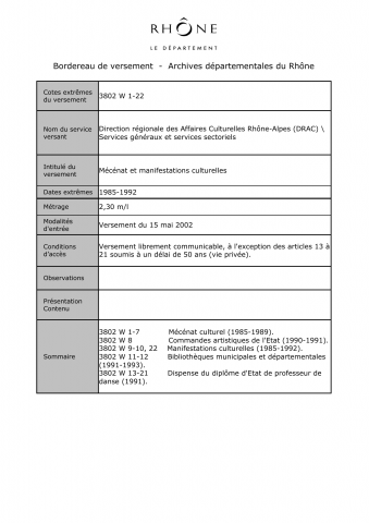 Mécénat et manifestations culturelles.