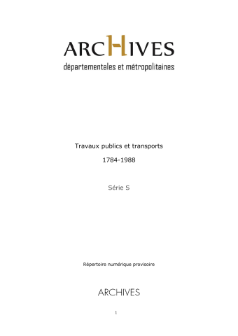 Travaux publics et transports.