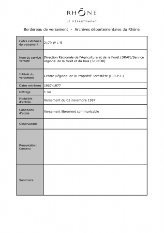 Centre régional de la propriété forestière.