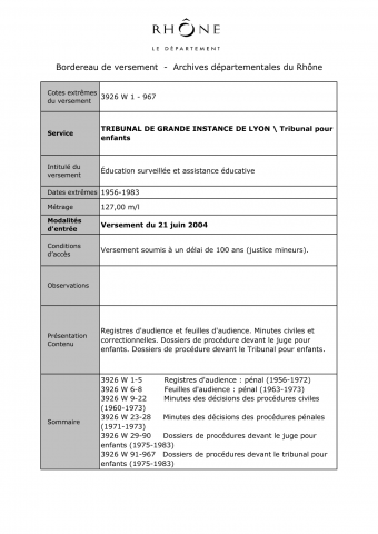 Mineurs délinquants.