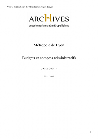 Budgets primitifs annexes.