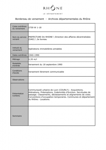 Opérations immobilières amiables.