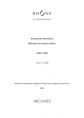 Entreprise Pommerol, bâtiment et travaux publics (Saint-Fons).