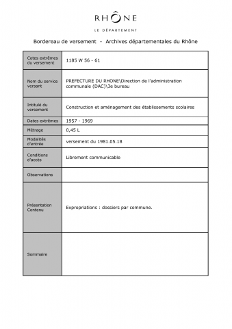 Construction et aménagement des établissements scolaires.