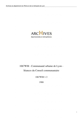 Séances du Conseil communautaire.