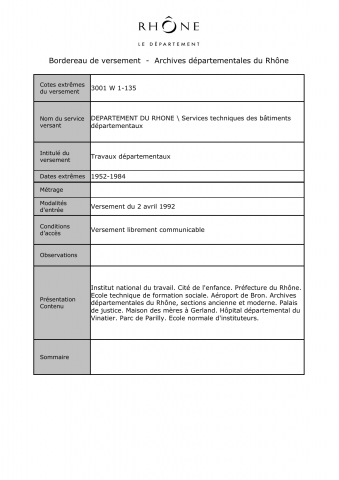 Travaux départementaux.