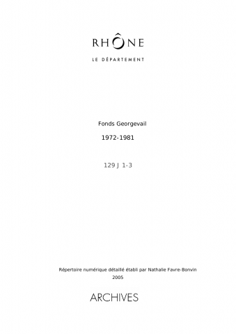 Archives de M. Georgevail, syndicaliste.