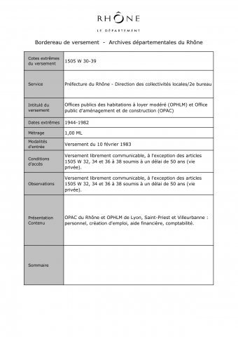 Offices publics des habitations à loyer modéré (OPHLM) et Office public d'aménagement et de construction (OPAC).