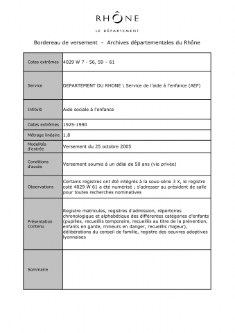 Aide sociale à l'enfance.