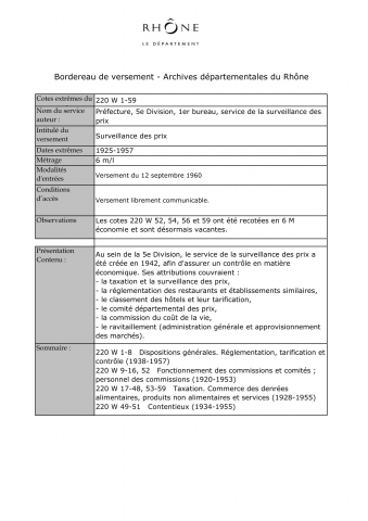 Surveillance des prix.