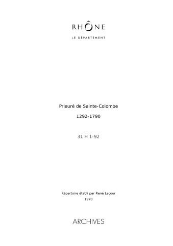 Prieuré de Sainte-Colombe.