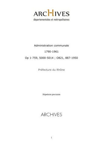 Administration communale.