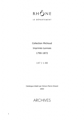 Archives de Jean Michoud, érudit.