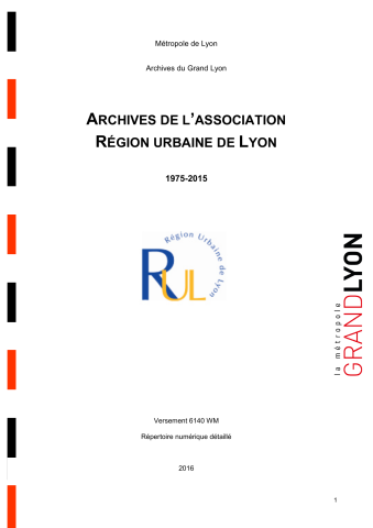 Région urbaine de Lyon, fonctionnement et actions.