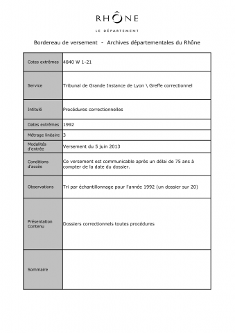 Procédures correctionnelles.