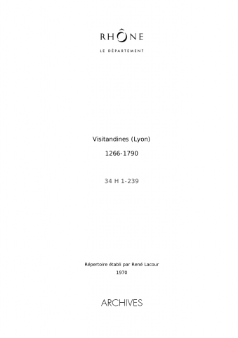 Visitandines de Lyon.