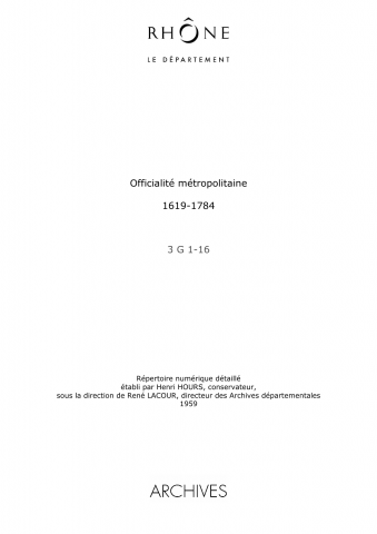 Officialité métropolitaine.