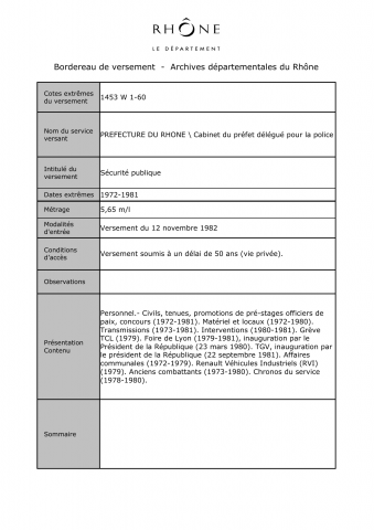 Sécurité publique.