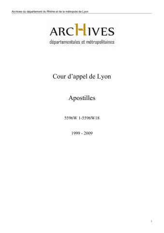 Apostilles : registres.