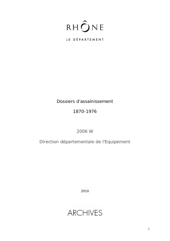 2006W - Direction départementale de l'équipement (DDE) - Assainissement