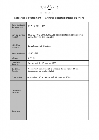 Enquêtes administratives.