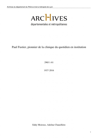 Le psy et l'éduc, de Paul Fustier et Jean Chartry : tapuscrit, épreuve.