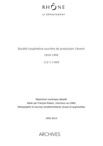 Coopérative et caisse de retraite l'Avenir.
