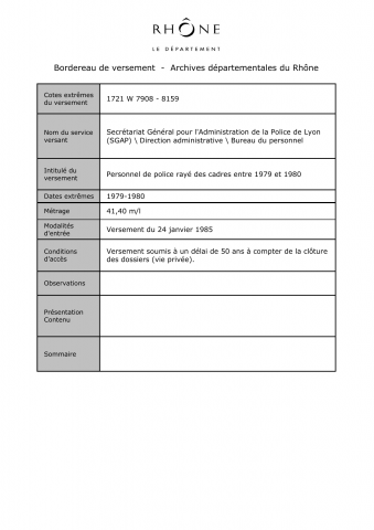 Personnel de police.