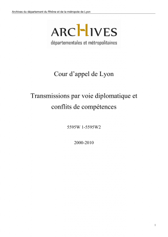 Transmissions par voie diplomatique (actes civils) : registre.