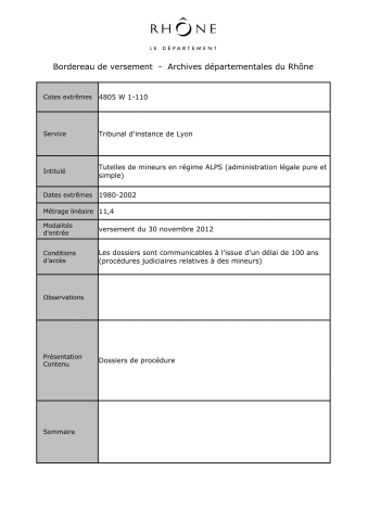 Tutelles de mineurs en régime ALPS (administration légale pure et simple).