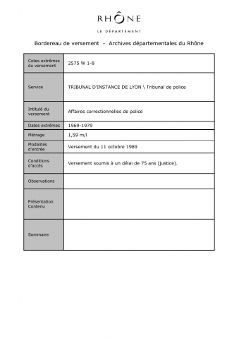 Affaires correctionnelles de police.