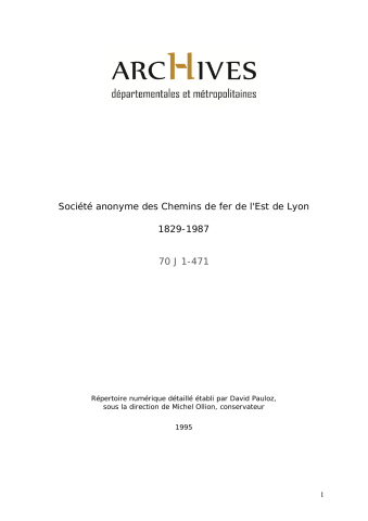 Société Anonyme des Chemins de Fer de l'Est de Lyon.