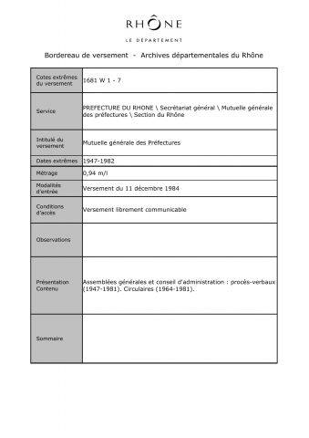 Mutuelle générale des Préfectures.