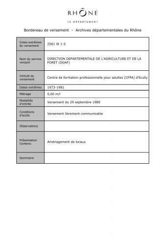 Centre de formation professionnelle pour adultes (CFPA) d'Écully.